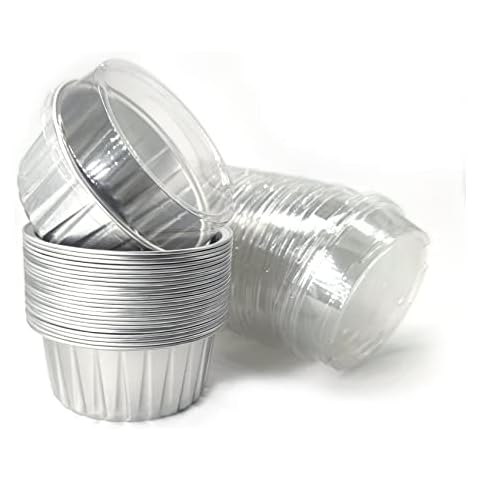 Mombake 5oz Aluminum Foil Ramekins Cover