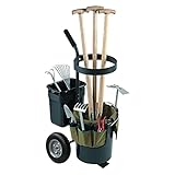Yeeoy Rolling Garden Cart, Heavy Duty Lawn Yard Tool Cart, Mobile Gardening Cart Outdoor Beach Trolley Bucket Cart ​with 5 Gallon Bucket Oxford Bag for Tool Organizer