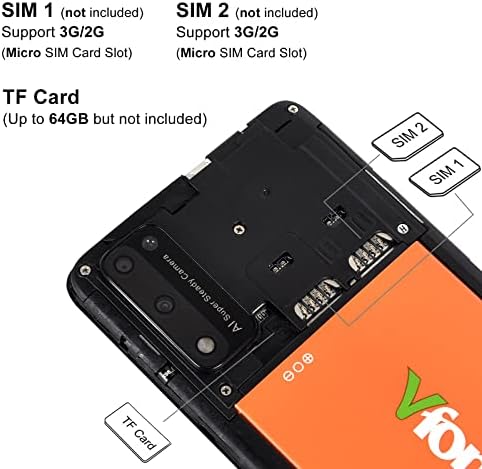 Mobile Phones Sim Free Unlocked,Vfone Y9s Android 8.1 Dual 3G Smartphone,6.26 Inch HD Water Drop Display,5+8MP Beauty Cameras + 3500mAh Battery,Face ID,UK Version