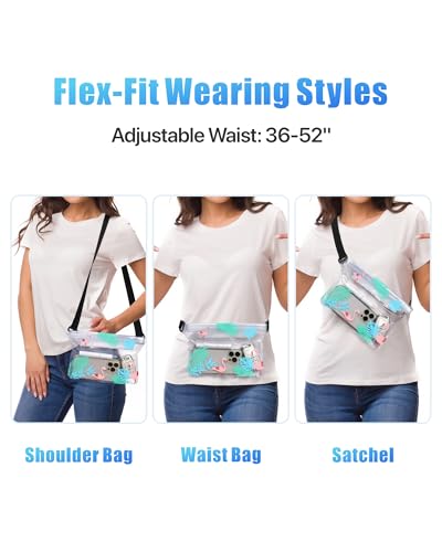 Image of F-color Waterproof Fanny Pack - Waterproof Pouch, Beach Cruise Essentials | Adjustable Waist Strap, Triple Zipper Roll-Top Dry Bag for Phone, Keep Passport Valuables Dry for Beach Kayaking Boating