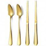 Grapefruit Spoon and Knife Set, Stainless Steel Citrus Utensils for Cutting and Scooping Fruit Segments