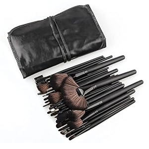32pcs Black Makeup Brushes Set Powder Blusher Contour Cosmetic Beauty Tools pincel Kit with Leather case