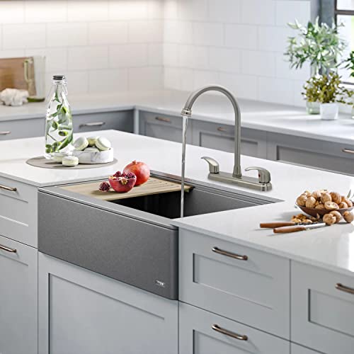 Solvex 2 Handle Kitchen Sink Faucet, High Arc 360 Swivel Stainless Steel Pipe 3 Hole Kitchen Faucet, Commercial Modern Brushed Nickel Kitchen Sink Faucet, Sp-80100-2 #TOP3