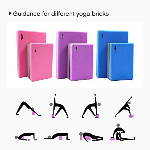 Amazon Brand - Umi - Yoga Blocks High Density Lightweight Firm Yoga Bricks EVA Foam Yoga Support Blocks