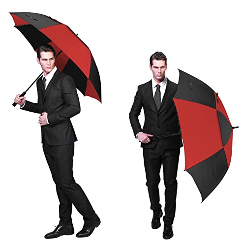 Image of G4Free 47 /54 /62 /68 Inch Automatic Open Golf Umbrella Oversize Extra Large Double Canopy Vented Windproof Waterproof Stick Umbrellas