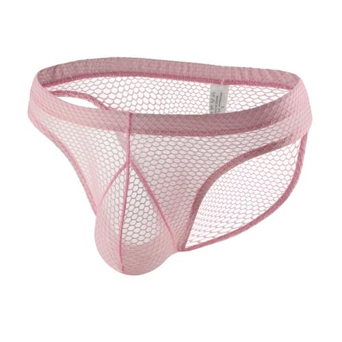 Men's Sexy Underwear Low Rise Briefs Breathable Mesh Panties See Through Bikini Lingerie