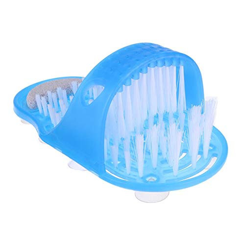 Smartrich Douche Pieds Pieds Scrubber masseur Nettoyant Spa Exfoliant Rondelle Pantoufle de lavage, Blue With Color Box, 280x130x110mm