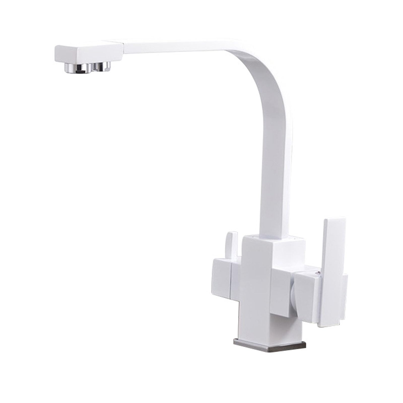 MXXQRHF 3 Way Kitchen Faucet White Kitchen Faucet Brass Rotary Mixer Kitchen,