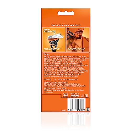 Image of Gillette Fusion Cricket Edition Manual Razor with a Styling Back Blade and Phone stand & Gillette Classic Lemon Lime Pre Shave Foam - 196 g