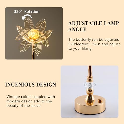 Image of 3D Acrylic Flower Decorative Ambient Table Lamp - Colorful Night Light, Touch Switch, Dimmable, Creative Night Light for Bedroom, Living Room, Holiday Decoration, Elegant Romantic Lamp (Flower-2)