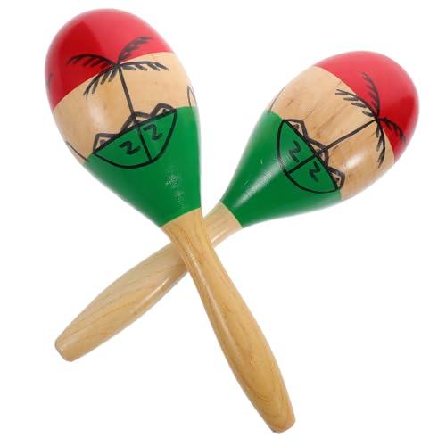 SECFOU 2 Piezas Maracas De Madera Broches Populares Broches De Solapa Manejar Juguetes Llavero Juguetes De Gol Muebles Para Herramientas Antiadherentes Juguetes Para Arena