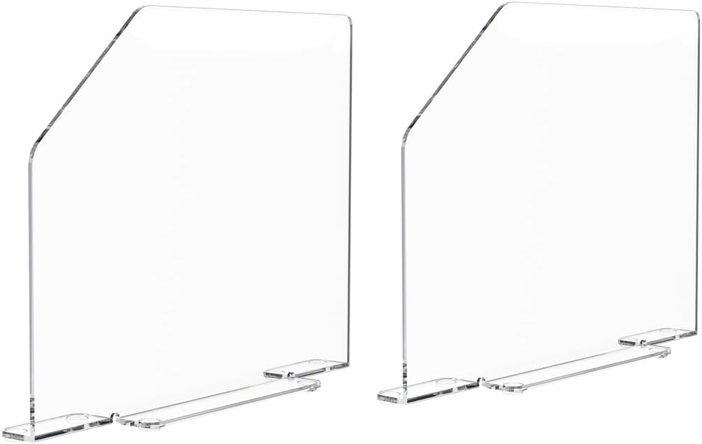 Marketing Holders 2 Pack Clear Acrylic Splash Guard 23.5" x 4.5" x 18" with Feet and Cutaway for Splatters and Messes