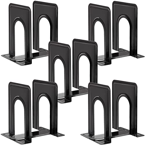 Happyhapi Book Ends, Bookends, Black Metal Bookend, Book Ends For Heavy Books, Book Ends For Shelves, Bookends For Shelves, Bookend, Book Holders For Home Office Kitchen,5 Pairs #TOP7