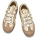 Teyiwow Sneakers for Women Lightweight Tennis Shoes Fashion Vegan Leather Hook & Loop Sneakers Non-Slip Walking Shoes(8.5,Gold)