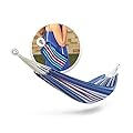 Bliss Hammocks BH-400W5CA 40" Wide Hammock w/Hand-Woven Rope Loops & Hanging Ropes, Outdoor, Patio, Backyard Durable, Cotton and Polyester Blend, 220 Lbs Capacity, Patriotic Stripe
