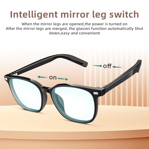 Image of Smart Glasses for Men Women, Bluetooth-Audio Glasses with Clear Blue Light Glasses & UV400 Polarised Magnetic Lenses, Auto On /Off, Call /Music, Unisex Intelligent Sunglasses for Cycling Driving (G05)