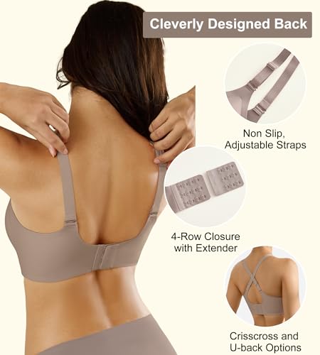 Image of Padded Wireless Bras for Women - Wireless Bra Bralettes for Women with Support Padded Bralette