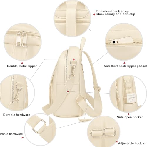 Image of Stylish Casual Medium Office Women Backpack, Travel Daily Use College Bag for Girl's, Note-Book Tuition Nurse Lightweight Backpack