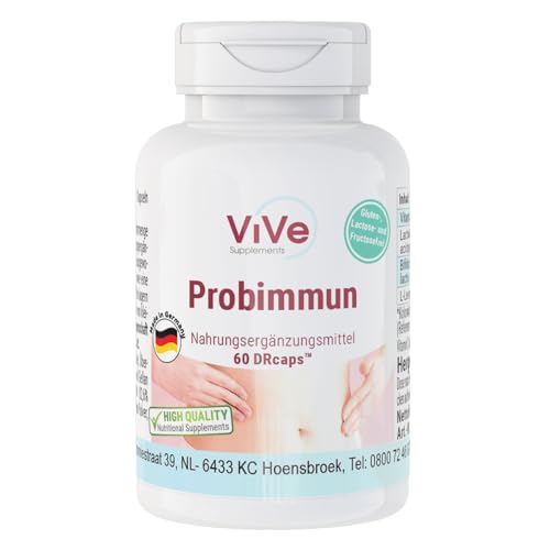 Probimmun mit Bakterienkulturen - 60 zeitverzögerte DRCaps - Lactobacillus acidophilus + Bifidobacterium lactis - hochdosiert | Qualität aus Deutschland von ViVe Supplements Probimmun mit Bakterienkulturen - 60 zeitverzögerte DRCaps - Lactobacillus acidophilus + Bifidobacterium lactis - hochdosiert | Qualität aus Deutschland von ViVe Supplements