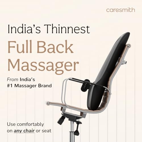 Image of Caresmith Revive Back Massager Cushion with Heat | Full Body Seat Massager for Chair | Deep Kneading Massage for Back, Neck & Shoulder Pain Relief | Electric Chair Massager for Home, Office, Car