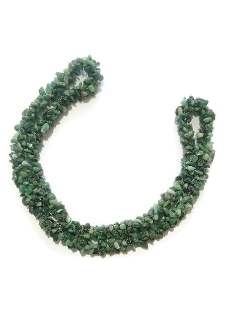 Collier émeraude naturelle 66 cm fini les bijoux fragiles avec la corde pépites