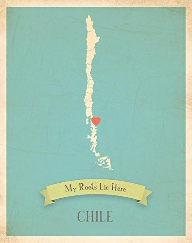 Kid's Wall Map, My Roots Chile Personalized Wall Map 05x07 Inch Print, Kid's Chile Map Wall Art, Wall Art Print, Nursery Decor, Nursery Wall Art image 2