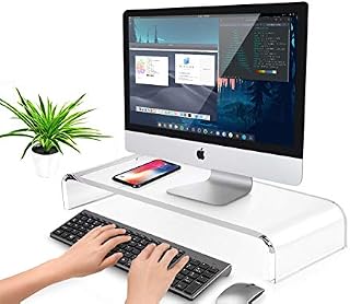 AboveTEK Premium Acrylic Monitor Stand, Custom Size Monitor Riser/Computer Stand for Home Office