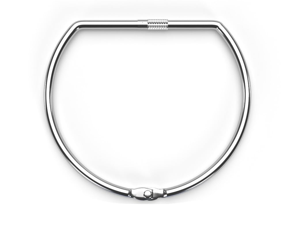 Harts Silver Heavy Duty Steel Jailer's Key Ring, Hinged D-Shape Design With Screw Down Closure (100Mm)