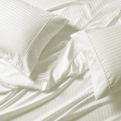 Easy Care Sheet Set - Striped 650 Thread Count Full Size, Ivory