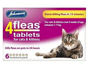 (4 Pack) Johnsons Vet - 4 Fleas Cat Flea Tablets - 6 Tab