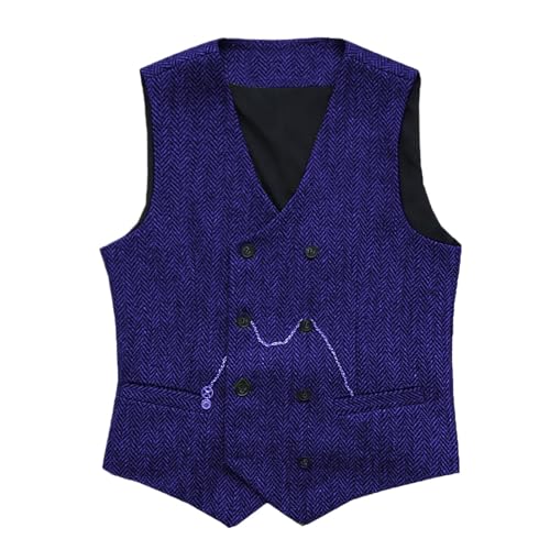 Eauptffy Chaleco de traje para hombre, estilo vintage, corte regular, ropa de calle, boda, novio, banquete, juego de trabajo, corte estrecho, cárdigan moderno, transpirable, parte superior, clásico