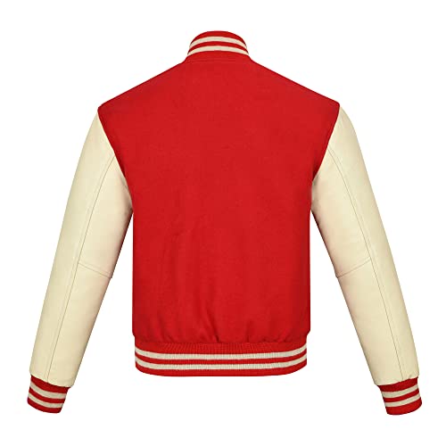Image of Varsity Jacket Baseball Letterman Jacket- Wool and Leather Premium Quality Unisex Basketball Jacket