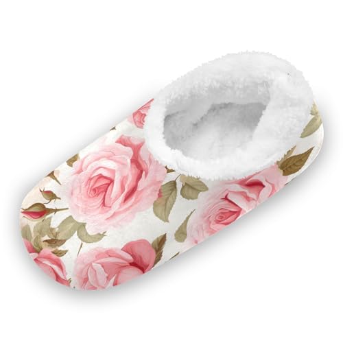 RunningBear Pink Rose White House Slippers Non-Slip Soft Sole Slippers for Women2