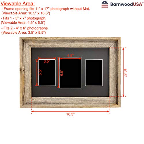 BARNWOODUSA-Farmhouse-Style-Rustic-11×17-Collage-Picture-Frame-3-Opening-Display-Fits-1-8×1-2-5×7-Photographs-Upcycled-Wood-Cinder-Mat BARNWOODUSA Farmhouse Style Rustic 11×17 Collage Picture Frame 3 Opening Display Fits 1 8×1 2 5×7 Photographs Upcycled Wood Cinder Mat