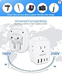 European Travel Plug Adapter, LENCENT US to Europe Type-C Foldable Power Plug with 4 Outlets 4 USB Ports (2 USB C), Power Adaptor for USA to EU Euro Iceland Spain Italy France Germany Greece Portugal - Image 6