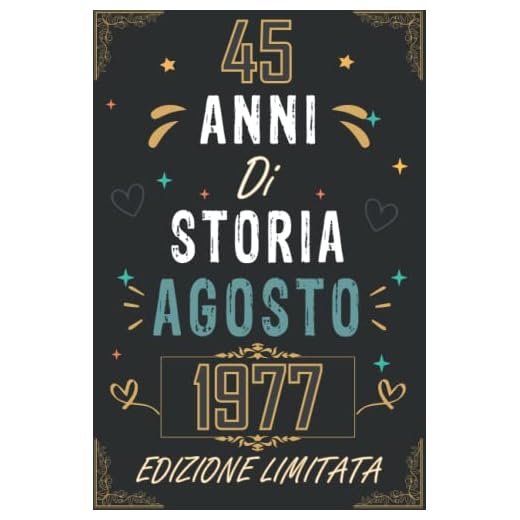 TACCUINO, 45 ANNI DI STORIA AGOSTO 1977 EDIZIONE LIMITATA: Regali Compleanno Uomo e Donna, 45 Anni di Compleanno Regalo Uomo e Donna 45 Anni, Regalo per lui/lei, Taccuino da 120 pagine