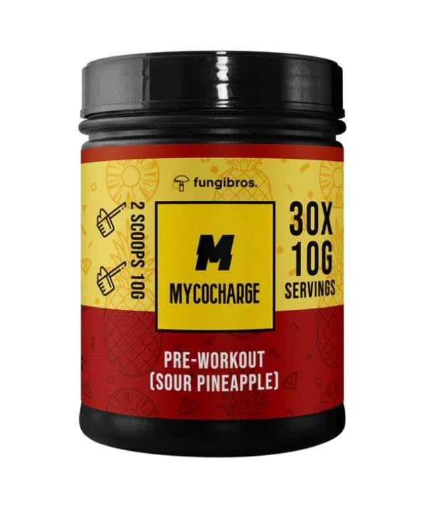 MycoCharge - All Natural Mushroom Pre-Workout, High Performance, Stim Free, Zero Crash - No Caffeine, Zen Focus with Enhanced Cardiovascular Edurance.