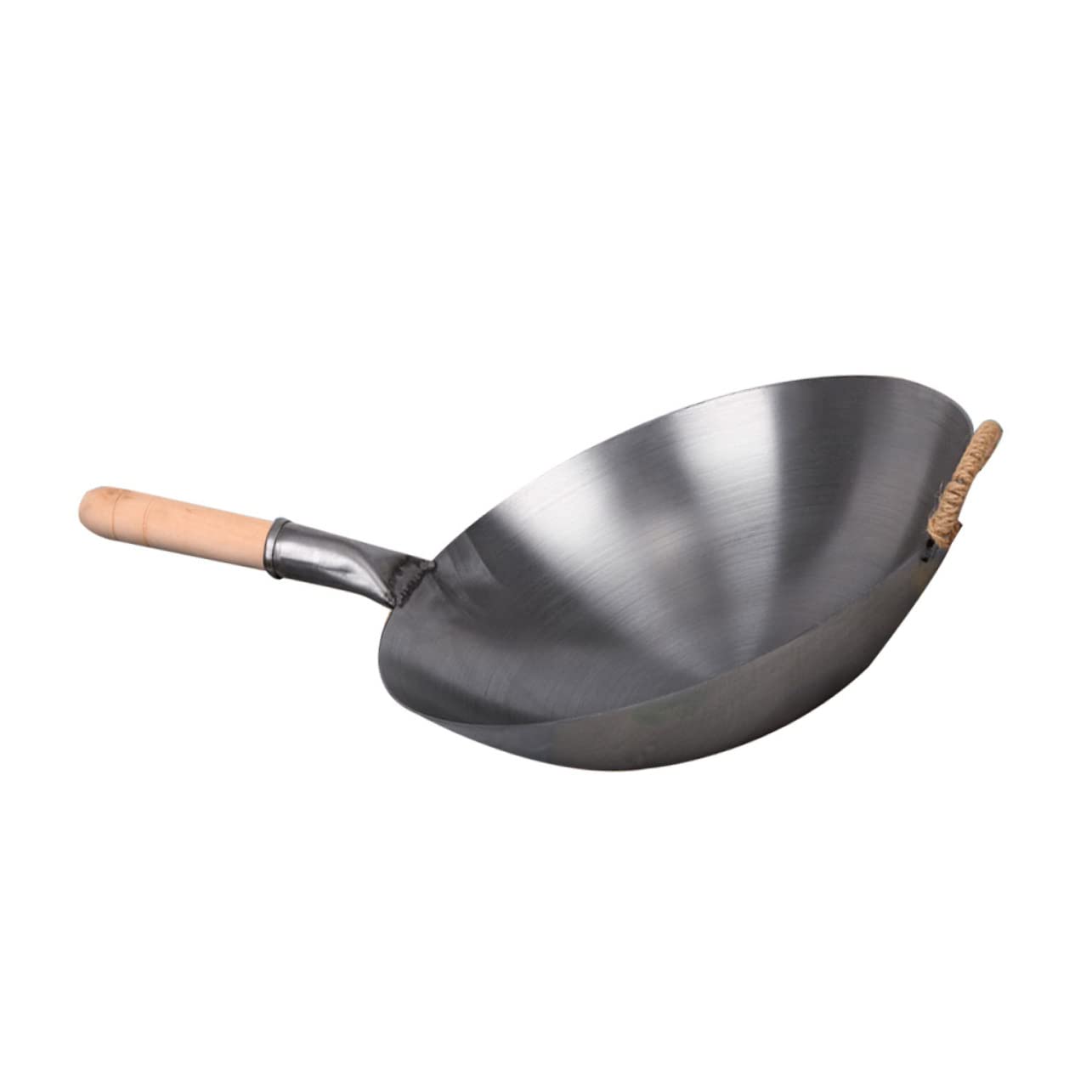 SOIMISS Wok für Zuhause mit Holzgriff aus Eisen Antihaftbeschichtet für Gasherd Geeignet Robuster Topf zum Braten für Bbq