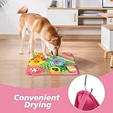 OSDUE Schnüffelteppich Hund, Futterschnüffel-Futtermatte, Hunde-Schnüffelmatte, Welpen-Trainingsmatte, Schnüffelspielzeug Interaktive Hundespielzeug, Hunde Spielteppich für Alle Hunderassen, 39 x 39CM