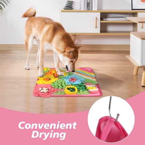OSDUE Schnüffelteppich Hund, Futterschnüffel-Futtermatte, Hunde-Schnüffelmatte, Welpen-Trainingsmatte, Schnüffelspielzeug Interaktive Hundespielzeug, Hunde Spielteppich für Alle Hunderassen, 39 x 39CM