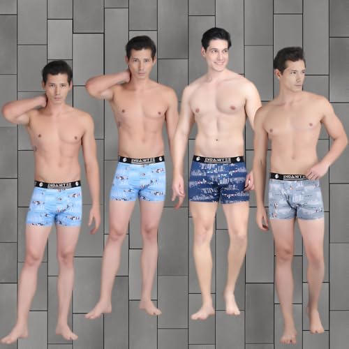 Image of Men's Nylon Stretch Printed Trunk | Ultra-Soft, Breathable Innerwear for Men | Stylish & Supportive Fit