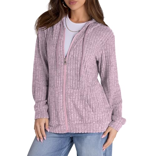 Image of Witsmile Zip Up Hoodie Women Oversized Sweatshirt Long Sleeve 2026 Fall Outfit Lightweight Jackets Workout Clothes