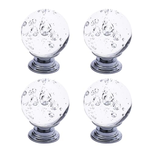 Angoily 4 Piezas Manijas para Gabinetes de Cristal Redondas Aleación de Zinc, Fáciles de Instalar, Elegantes y Delicadas para Renovar Armarios y Closets