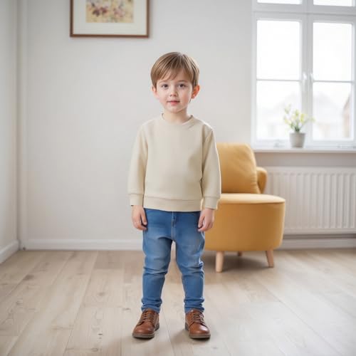 luethbiezx Toddler Baby Boys Girls Pullover Sweatshirt Solid Color Long Sleeve Crewneck Basic Top Fall Clothes4