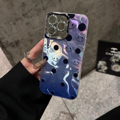 Image of PEEPERLY Back Cover Case for iPhone 13 Pro Max Scratch Resistant Anti-Slip TPU Shockproof Protective Durable Prismatic Smiley Polka Dot Case for Girls & Women