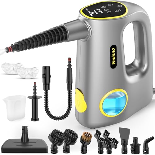 Image of Handheld Steam Cleaner for Home & Car Use, Fast Heating 3-Level Adjustable Pressurized Steamer for Cleaning with 14 pcs Accessories, Continuous Steam Cleaner for Windows, Floor, Grout, Upholstery