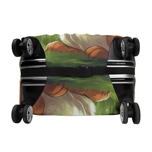 Cartoon Rabbit Eating Grass Travel Luggage Cover Elastic Washable Suitcase Cover Dustproof Anti-Scratch Suitcase Protector Fits 19-32 Inch Luggage, L 6