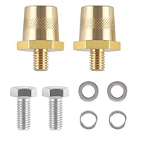 Messing Batteriepoladapter, M8 Batterie Pol Klemmen Set, Positiv Negativ Auto Batterieklemmen mit Edelstahlschrauben und Unterlegscheiben