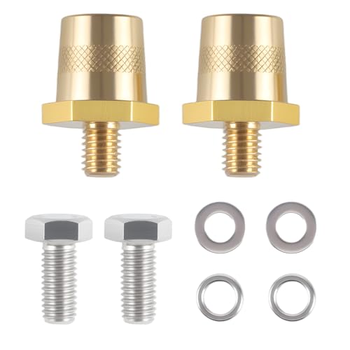 Messing Batteriepoladapter, M8 Batterie Pol Klemmen Set, Positiv Negativ Auto Batterieklemmen mit Edelstahlschrauben und Unterlegscheiben