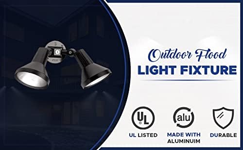 Miniatura 3 de Dos luces de inundación para exteriores de bronce claro, aluminio fundido resistente, resistente a la intemperie, luz de inundación Par38, paquete